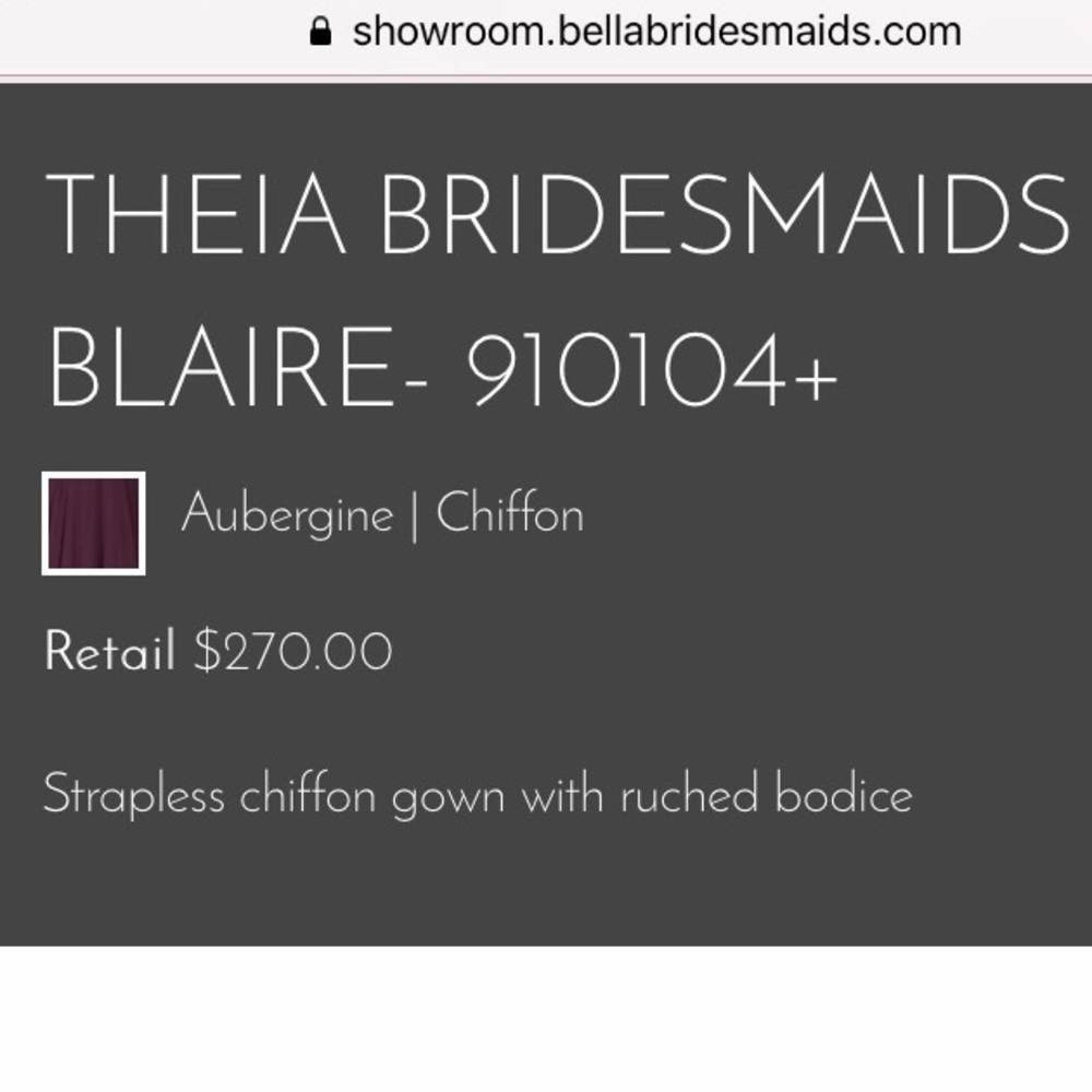 Theia Bridemaids Strapless Gown - Picture 3 of 5